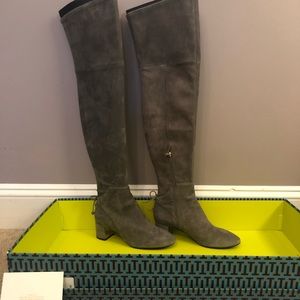 NWOT Tory Burch Laila Over the Knee Suede Carbon 8
